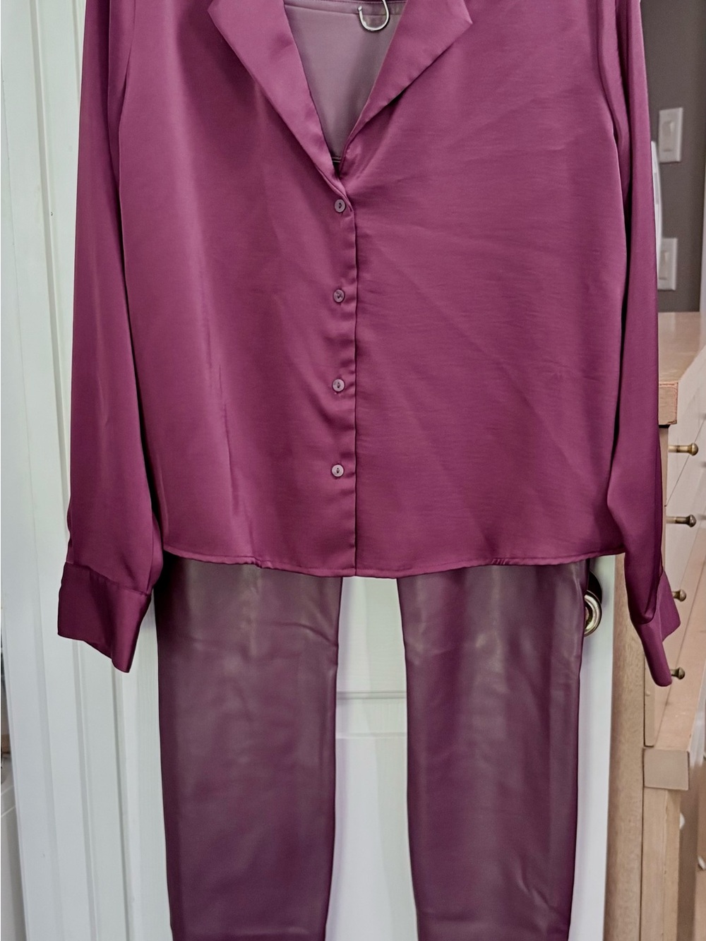 Old Navy Plum Button-Front Blouse